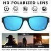 Polarized Sports Sunglasses for Men Driving Cycling Fishing Sun Glasses 100% UV Protection Goggles (Blue Mirror)