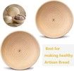 22*8.5CM Circle Bread Proofing Basket, Handmade Banneton Bread Proofing Basket Brotform with Proofing Cloth Liner for Sourdough Bread, Baking