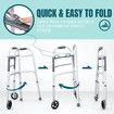 3 IN 1 Folding Walker Medical Aid Elderly Mobility Walking Height Adjustable Toilet Outdoor Aluminum Frame Wheels Standard Lightweight