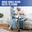 Folding Medical Walker Walking Frame Elderly Adult Mobility Standing Aid Height Adjustable Rolling Wheels Indoor Outdoor Lightweight Standard