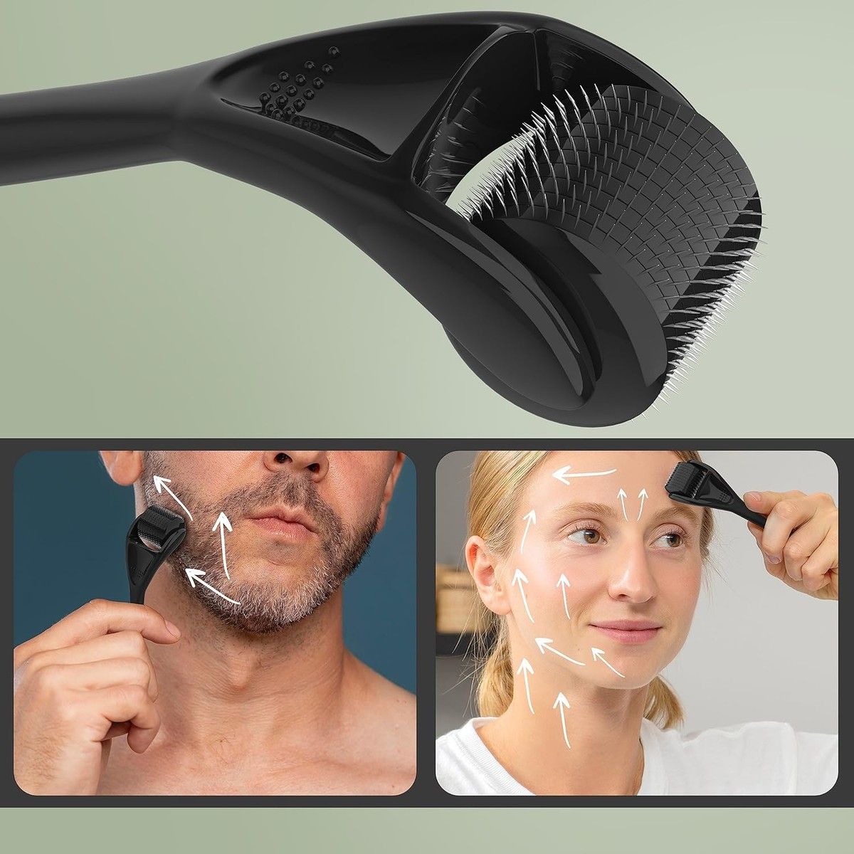 Derma Roller Microneedle Roller For Face, Roller for Beard, Microneedling Roller For Women and Men 0.25mm