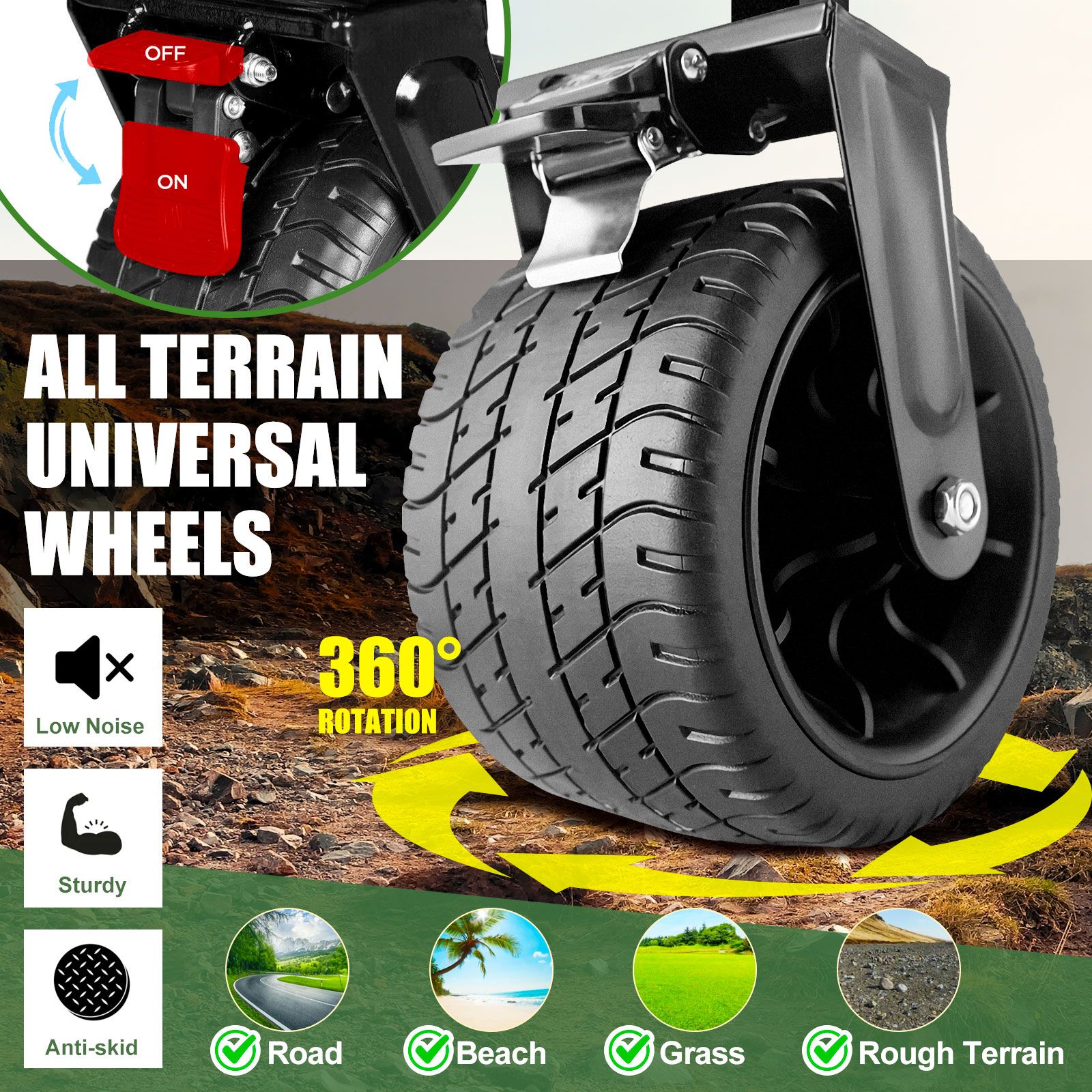 Folding Garden Trolley 150kg Trailer Cart Utility Wagon Barrow Beach Camping Picnic Campervan Sports Market Grocery Shopping with Tabletop