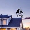 Weathervane Man Dog Shape Outdoor Courtyard,Weather Vane Wind Direction Indicator,Weathercock Scene Stake Stainless Steel for Roof Mount Garden