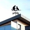 Weathervane Man Dog Shape Outdoor Courtyard,Weather Vane Wind Direction Indicator,Weathercock Scene Stake Stainless Steel for Roof Mount Garden