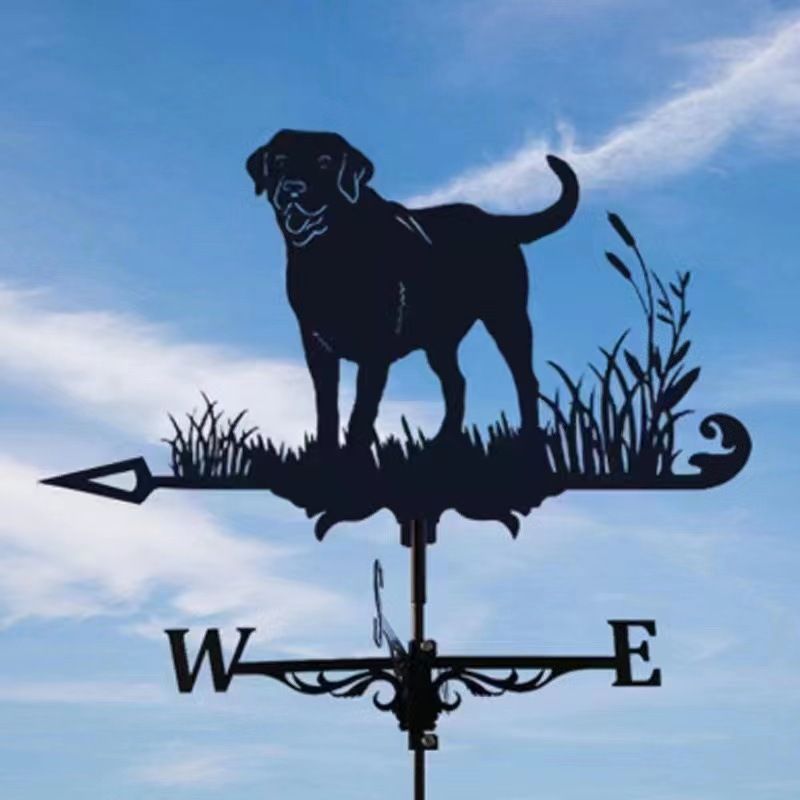 Animal Metal Weathervane, Vintage Black Weathervane, Hollow Wind Direction Indicator for Outdoor Garden Roof Decoration
