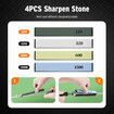 Pro Chef Knife Sharpener Kit Professional Kitchen Knives Sharpening System Fix Angle Sharp Blade Edge Grinding Tool Scissors with 4 Whetstones