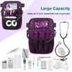 Nurse Fanny Pack with Tape Holder,Multi Compartment Medical Gear Pocket Belt Bag Nursing Organizer Pouch,Utility Waist Pack for Stethoscopes,Bandage Scissors Other Medical Supplies (Purple)