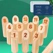 Wood Tossing Game with Scoreboard Teen Kids Gift Scatter Party Numbered Fun Outdoor Game for All Ages