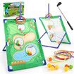 3 in 1 Golf Throwing Game Set for Kids -Golf Game,12 Golf Ball,12 ferrules,6 sandbags,Golf Clubs, Indoor Outdoor Birthday Gifts for Girls Boys