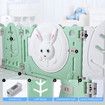 Baby Playpen 18 Panels Safe Fence Kids Enclosure Kidbot Activity Centre Safety Barrier Foldable Gate Play Yard Rabbit Design