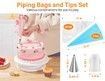 71 PCS Cake Decorating Supplies Kit with Cake Turntable,12 Icing Piping Tips,2 Spatulas,3 Icing Comb Scraper,50+2 Piping Bags and 1 Coupler for Baking