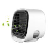 Portable Air Conditioner Fan, 3 Speed Rechargeable Evaporative Air Cooler, Mini AC Desktop Fan for Room Home Bedroom Office Indoor Outdoor Color White