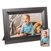 10.1 Inch Smart WiFi Digital Photo Frame 720P IPS LCD Touch Screen,Auto-Rotate Portrait and Landscape,Built in 32GB Memory (Wooden Frame)