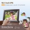 10.1 Inch Smart WiFi Digital Photo Frame 720P IPS LCD Touch Screen,Auto-Rotate Portrait and Landscape,Built in 32GB Memory (Wooden Frame)