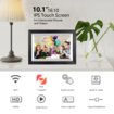 10.1 Inch Smart WiFi Digital Photo Frame 1280x800 IPS LCD Touch Screen,Auto-Rotate Portrait and Landscape,Built in 32GB Memory (Black Wooden Frame)