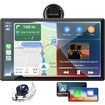 9 Inch Wireless Carplay with 1080P Reverse Camera,Portable Touch Screen Car Play Radio Audio Receiver,Car Stereo with Mirror Link,GPS Navigation,Bluetooth,FM,Siri