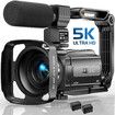 5K Video Camera Camcorder,48MP UHD Wifi IR Night Vision Vlogging Camera for YouTube,Touch Screen Vlog Camera with External Microphone,Lens Hood,Stabilizer,Remote,2 Batteries