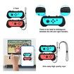Switch Sports Accessories Bundle - 10 in 1 Family Accessories Kit for Switch & OLED Games : Controller Grip for Mario Golf Super Rush,Wrist Dance Bands & Leg Strap,Comfort Grip Case And Tennis Rackets