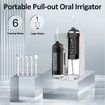 Water Dental Flosser Teeth Cleaning Gum Braces Care 6 Modes Cordless Portable Pull Out Oral Irrigator 5 Jet Tips Pick Waterproof Cleaner Home Travel