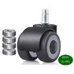 4p 2inch 11mm TPR Silent Double Casters for Furniture Office Chairs Circlip Pulley