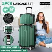 2 Piece Luggage Set Travel Suitcases Carry On Hard Shell Lightweight Rolling Traveller Trolley Vanity Checked Bag