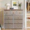 Chest of 9 Drawers Dresser Tallboy Storage Unit Cabinet TV Entertainment Wardrobe Stand Table Closet Organizer Bedroom Organiser Furniture Oak