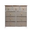 Chest of 9 Drawers Dresser Tallboy Storage Unit Cabinet TV Entertainment Wardrobe Stand Table Closet Organizer Bedroom Organiser Furniture Oak