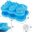Ice Cube Tray, Rose Ice Cube Trays With Covers,3 Silicone Rose Ice Tray And 3 Diamond Ice Ball Maker For Juice Cocktails, Whiskey Col Blue