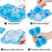Ice Cube Tray, Rose Ice Cube Trays With Covers,3 Silicone Rose Ice Tray And 3 Diamond Ice Ball Maker For Juice Cocktails, Whiskey Col Blue