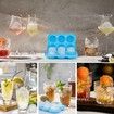 Ice Cube Tray, Rose Ice Cube Trays With Covers,3 Silicone Rose Ice Tray And 3 Diamond Ice Ball Maker For Juice Cocktails, Whiskey Col Blue