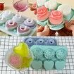 2p Rose Ice Cube Mold, Heart Shapes Ice Cube Tray, Silicone Ice Mold Fun Shapes3 Heart & 3 Rose Ice Balls for Chilling Whiskey Cocktails Drinks