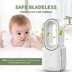 Portable Bladeless Fan 11.8-Inch Cooling Fan with 4 Speeds LED Lights and Touch Control Quiet Table Fan for Home