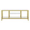 TV Stand Modern Console 3 Tier Marble Table Open Storage Shelves Entertainment Centre Cabinet Living Room