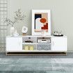TV Stand Media Console Modern Storage Table Entertainment Centre Hidden Compartments Open Shelves