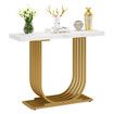 Modern Console Table Coffee Narrow Side Desk Storage Rack Marble White Living Room Office Entry Office