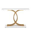 Modern Console Table Coffee Narrow Side Desk Storage Rack Marble White Living Room Office Entry Office