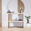 120cm Console Table White Faux Marble Entryway Hallway Gold Finished Frame Modern Deluxe Sofa with 2 Tier Storage