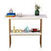 120cm Console Table White Faux Marble Entryway Hallway Gold Finished Frame Modern Deluxe Sofa with 2 Tier Storage