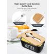 Butter Dish with Lid for Countertop Large Butter Dish Ceramics Butter Keeper Container Silicone Sealing Butter Dishes with Covers Good Kitchen Gift Black