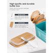 Butter Dish with Lid for Countertop Large Butter Dish Ceramics Butter Keeper Container High-Quality Silicone Sealing Butter Dishes with Covers Good Kitchen Gift Turquoise
