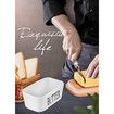 Butter Dish with Lid for Countertop Large Butter Dish Ceramics Butter Keeper Container Silicone Sealing Butter Dishes with Covers Good Kitchen Gift White