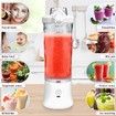 Portable Smoothies Blender,USB Juice Cup,Shakes Blender,Baby Food Mixing Machince with 6 Blades Rechargeable Battery,for Home,Travel,Office(White)