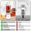 Portable Smoothies Blender,USB Juice Cup,Shakes Blender,Baby Food Mixing Machince with 6 Blades Rechargeable Battery,for Home,Travel,Office(White)