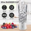 Portable Smoothies Blender,USB Juice Cup,Shakes Blender,Baby Food Mixing Machince with 6 Blades Rechargeable Battery,for Home,Travel,Office(White)