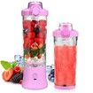 Portable Smoothies Blender,USB Juice Cup,Shakes Blender,Baby Food Mixing Machince with 6 Blades Rechargeable Battery,for Home,Travel,Office(Purple)