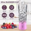 Portable Smoothies Blender,USB Juice Cup,Shakes Blender,Baby Food Mixing Machince with 6 Blades Rechargeable Battery,for Home,Travel,Office(Purple)