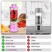 Portable Smoothies Blender,USB Juice Cup,Shakes Blender,Baby Food Mixing Machince with 6 Blades Rechargeable Battery,for Home,Travel,Office(Purple)
