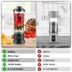 Portable Smoothies Blender,USB Juice Cup,Shakes Blender,Baby Food Mixing Machince with 6 Blades Rechargeable Battery,for Home,Travel,Office(Black)