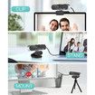 Webcam,1080P Pro HD Webcam with Stereo Microphone,110 Degree Wide Angle,Privacy Cover,Tripod,for Conferencing,Live Streaming,Recording