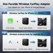 2 In1 CarPlay Wireless Adapter & Android Auto Wireless Adapter,2024 Upgraded Wired to Wireless CarPlay Adapter Plug & Play Dongle with USB-A&C